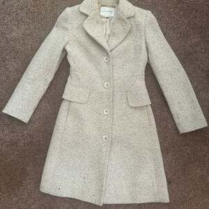 Banana Republic Tweed Long Coat Oatmeal Beige Size XS